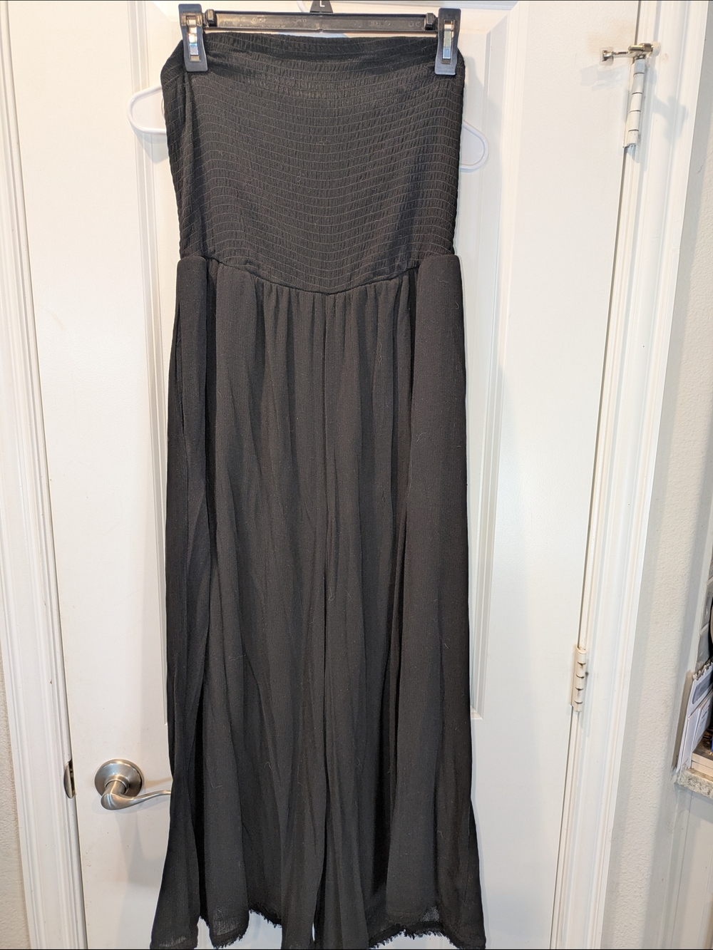 Torrid Black Strapless Wide Leg Romper Size 1 XL Jumpsuit Flowy Boho